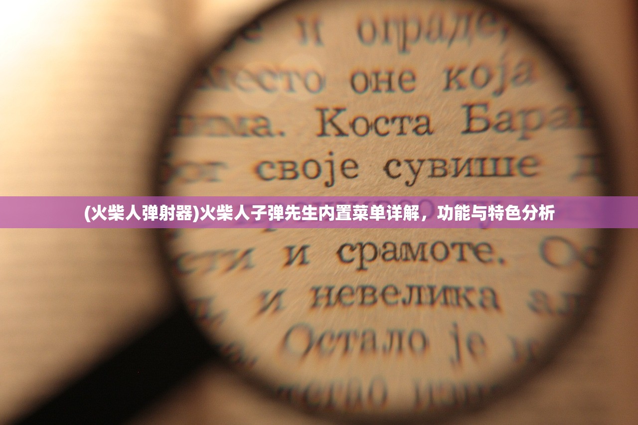 (火柴人弹射器)火柴人子弹先生内置菜单详解,功能与特色分析 (火柴人弹射器)火柴人子弹先生内置菜单详解,功能与特色分析
